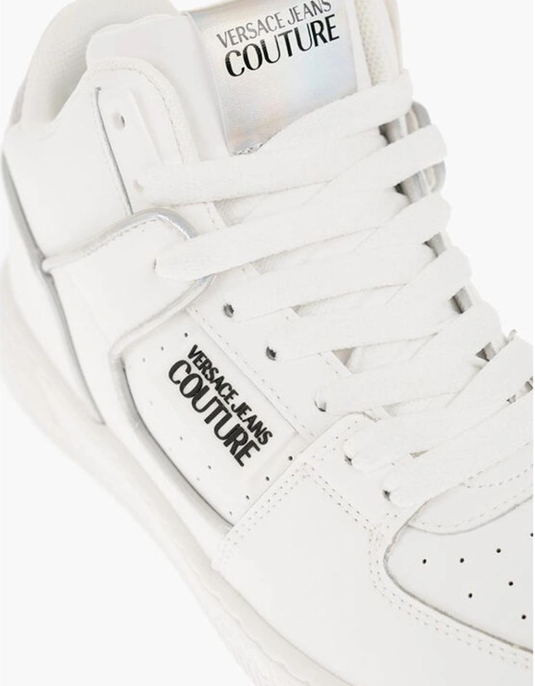 Leather Lace-up Sneakers with Logo Detailing Women - White