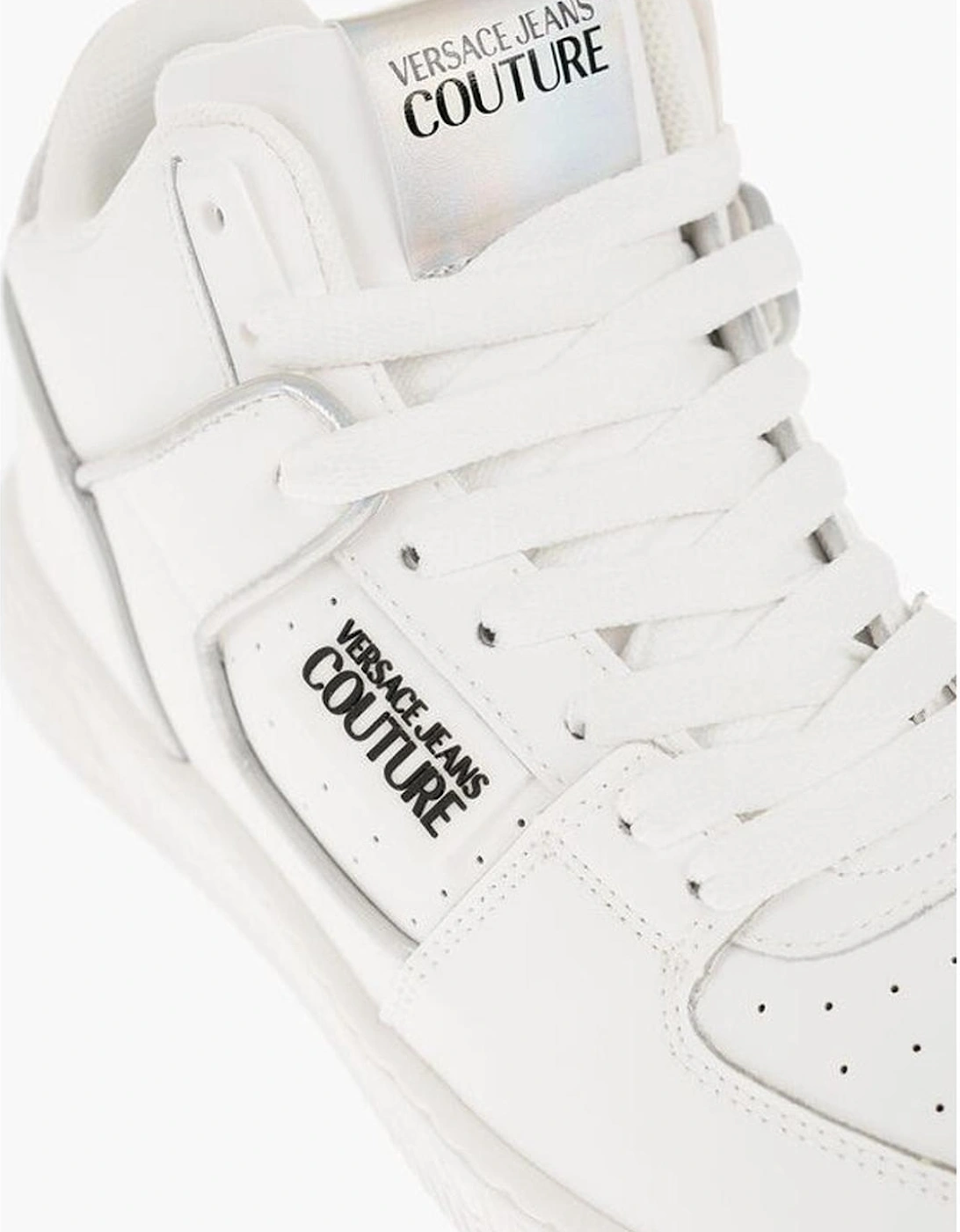 Leather Lace-up Sneakers with Logo Detailing Women - White