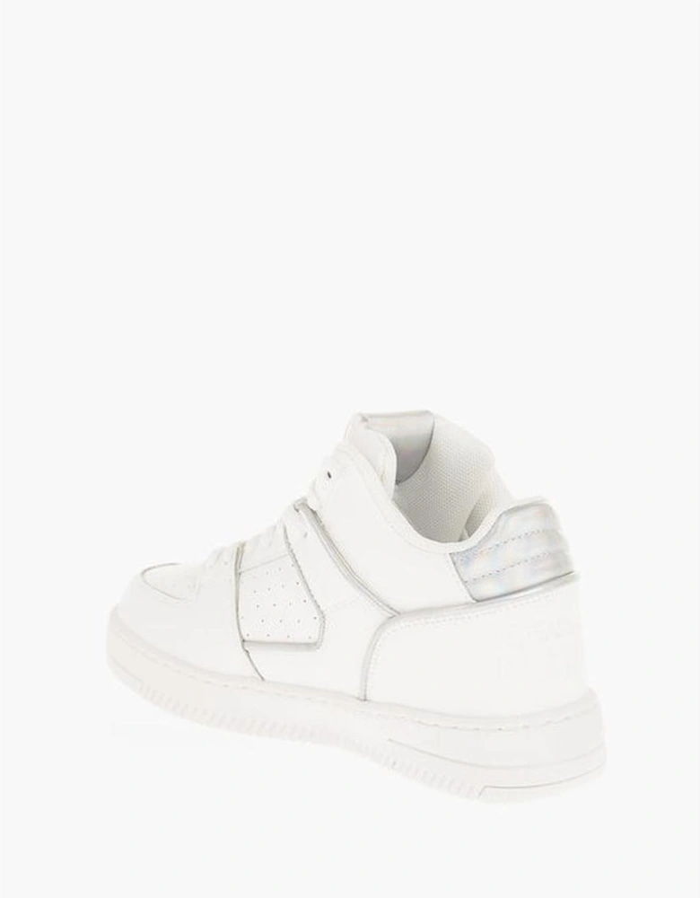 Leather Lace-up Sneakers with Logo Detailing Women - White