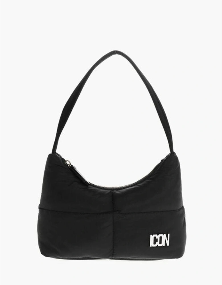 Casual Handbag with Zip Closure and Logo Women - Black Tote Bags