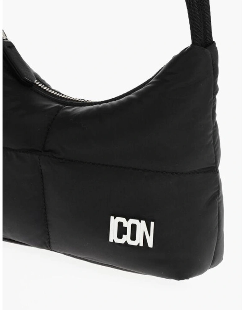 Casual Handbag with Zip Closure and Logo Women - Black Tote Bags