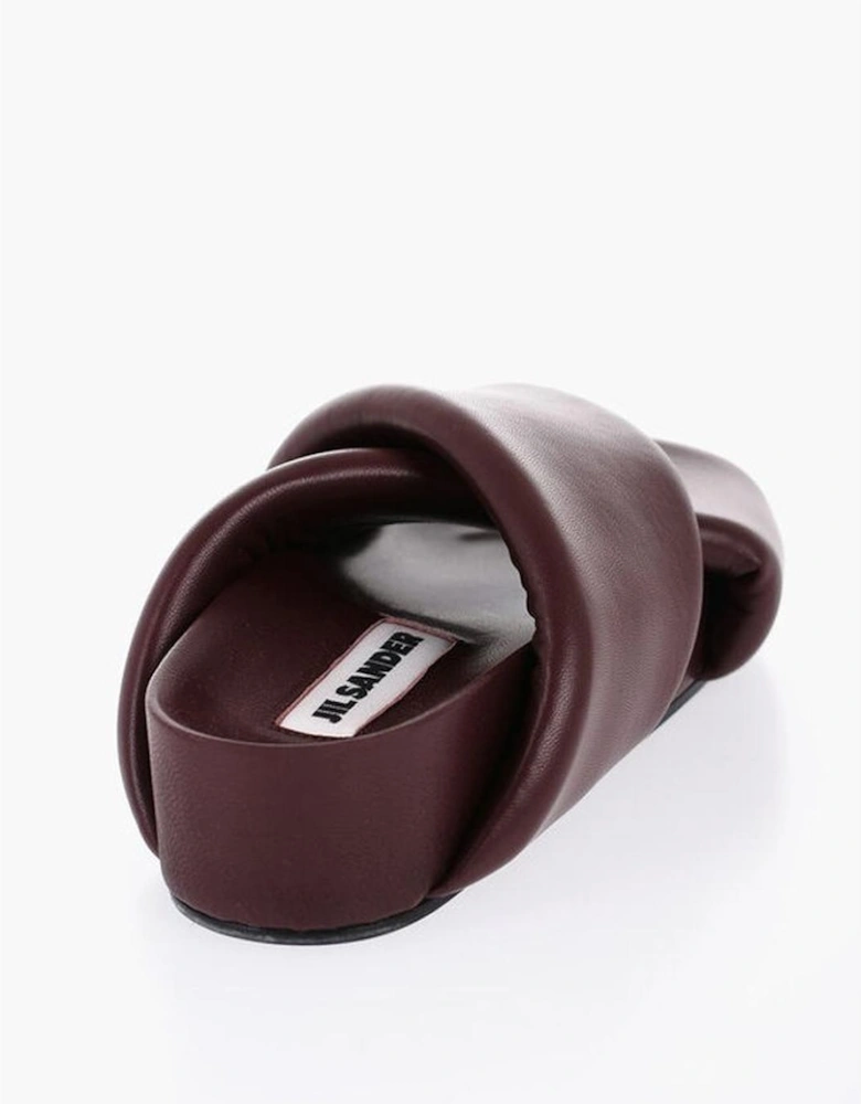 Leather Sole Burgundy Loafers Women Sandals
