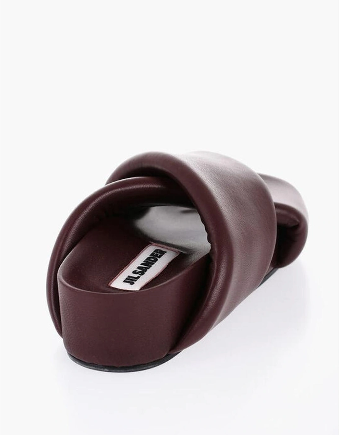Leather Sole Burgundy Loafers Women Sandals