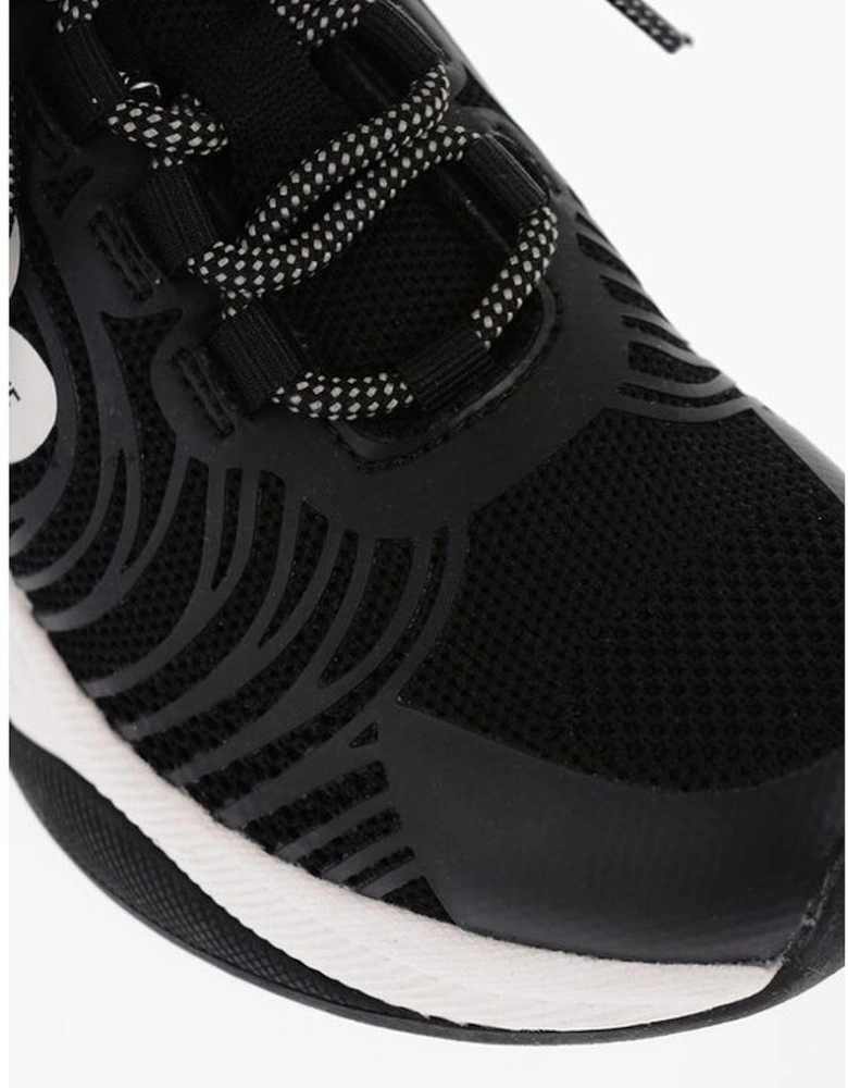 Canvas Lace-Up Sneakers with Rubber Sole Women - Black