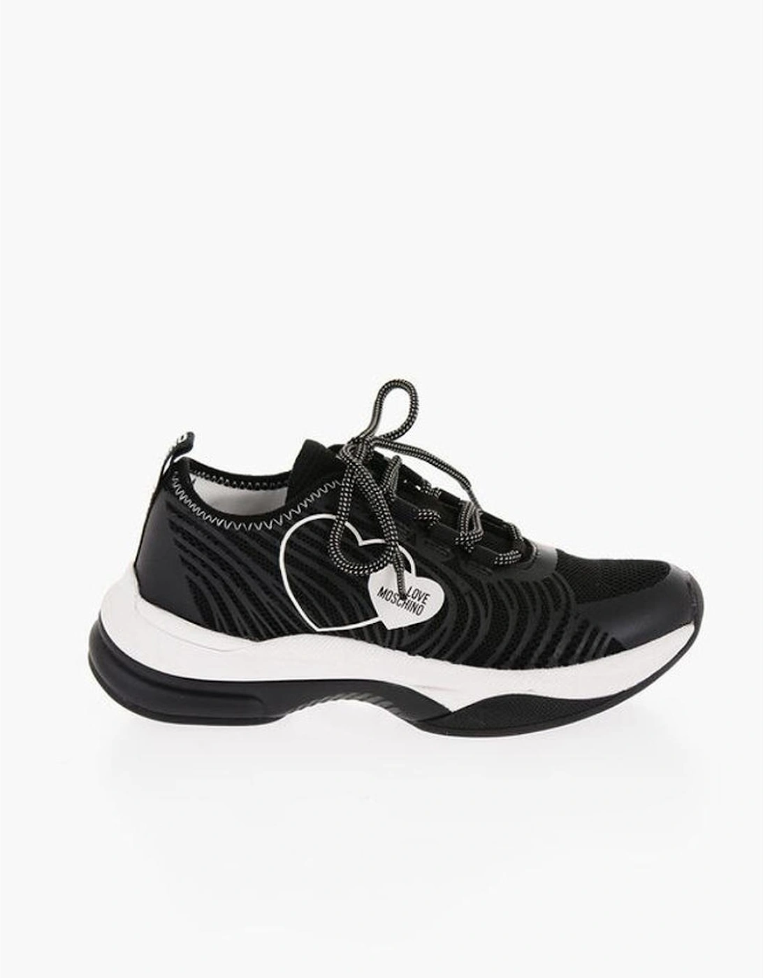 Canvas Lace-Up Sneakers with Rubber Sole Women - Black