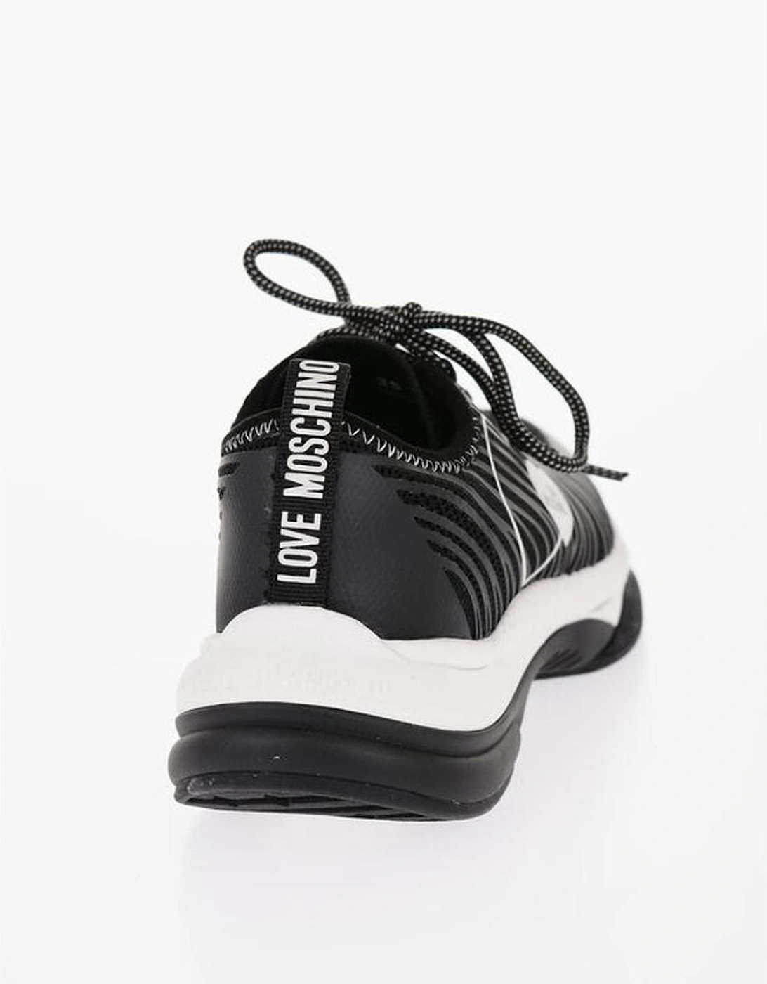 Canvas Lace-Up Sneakers with Rubber Sole Women - Black