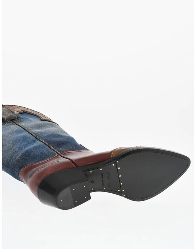 Multicolor Pull-On Leather Sole Boots Women