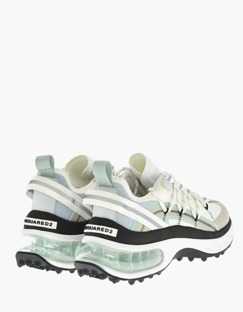 Leather Canvas Lace-Up Sneakers Women - White