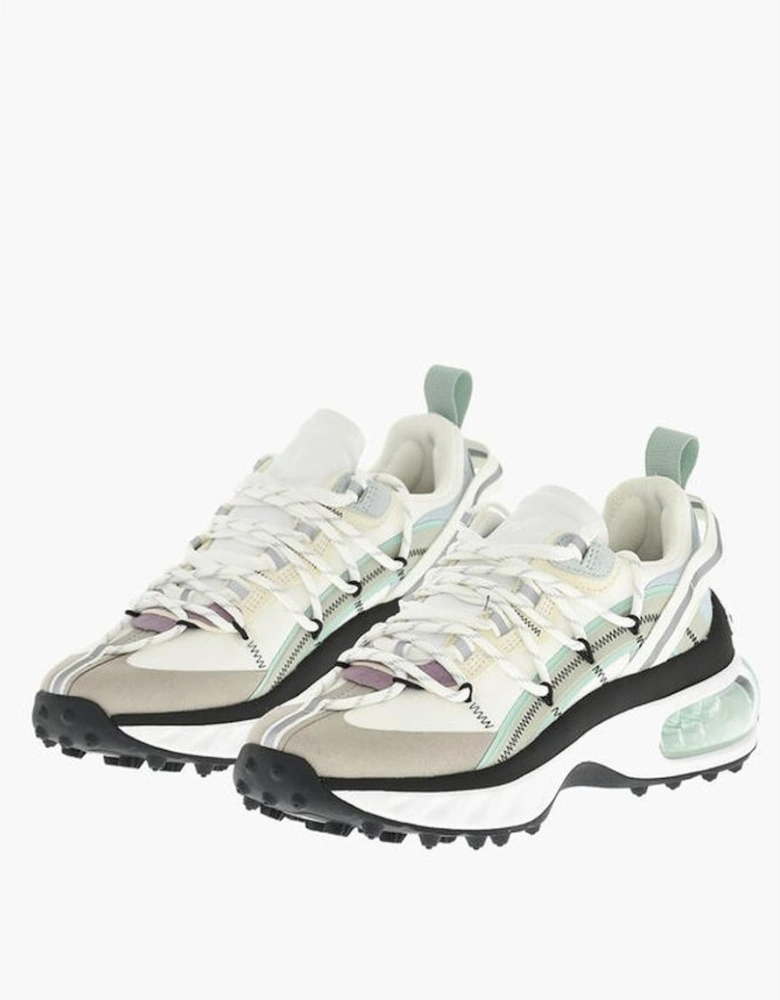 Leather Canvas Lace-Up Sneakers Women - White