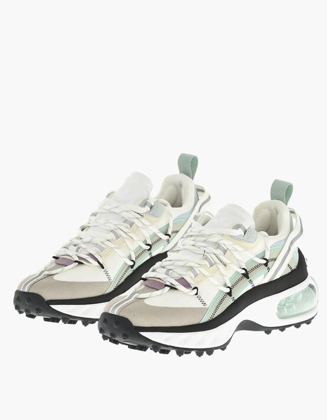 Leather Canvas Lace-Up Sneakers Women - White, 6 of 5