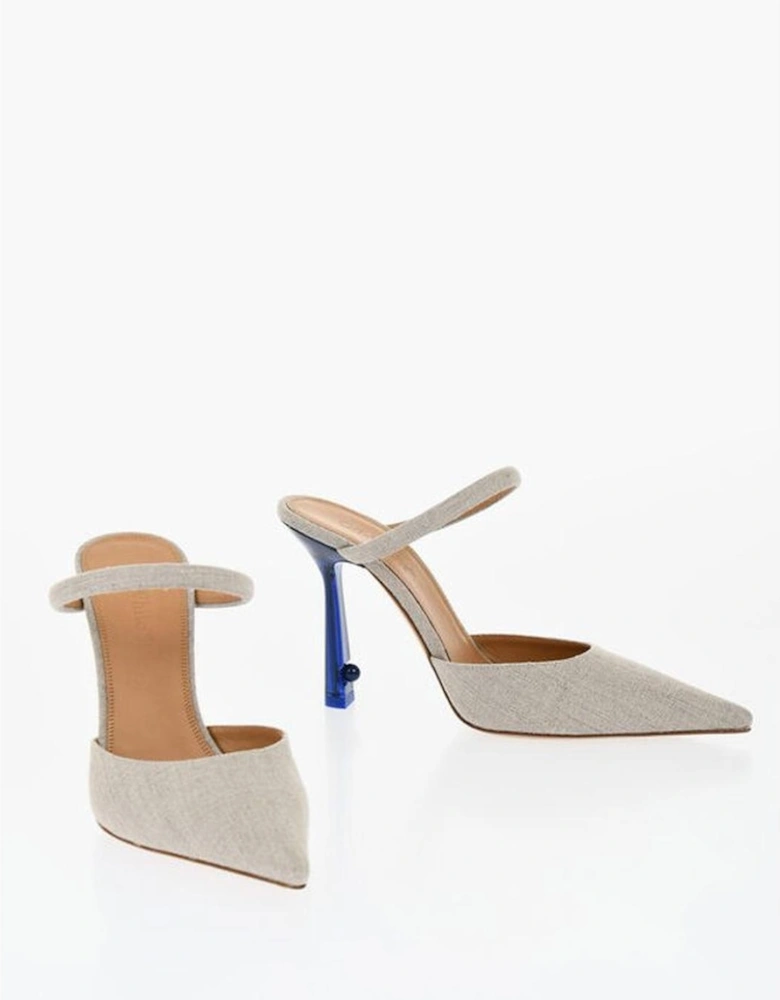 Leather Sole Slip-On Shoes Women - Beige Sandals