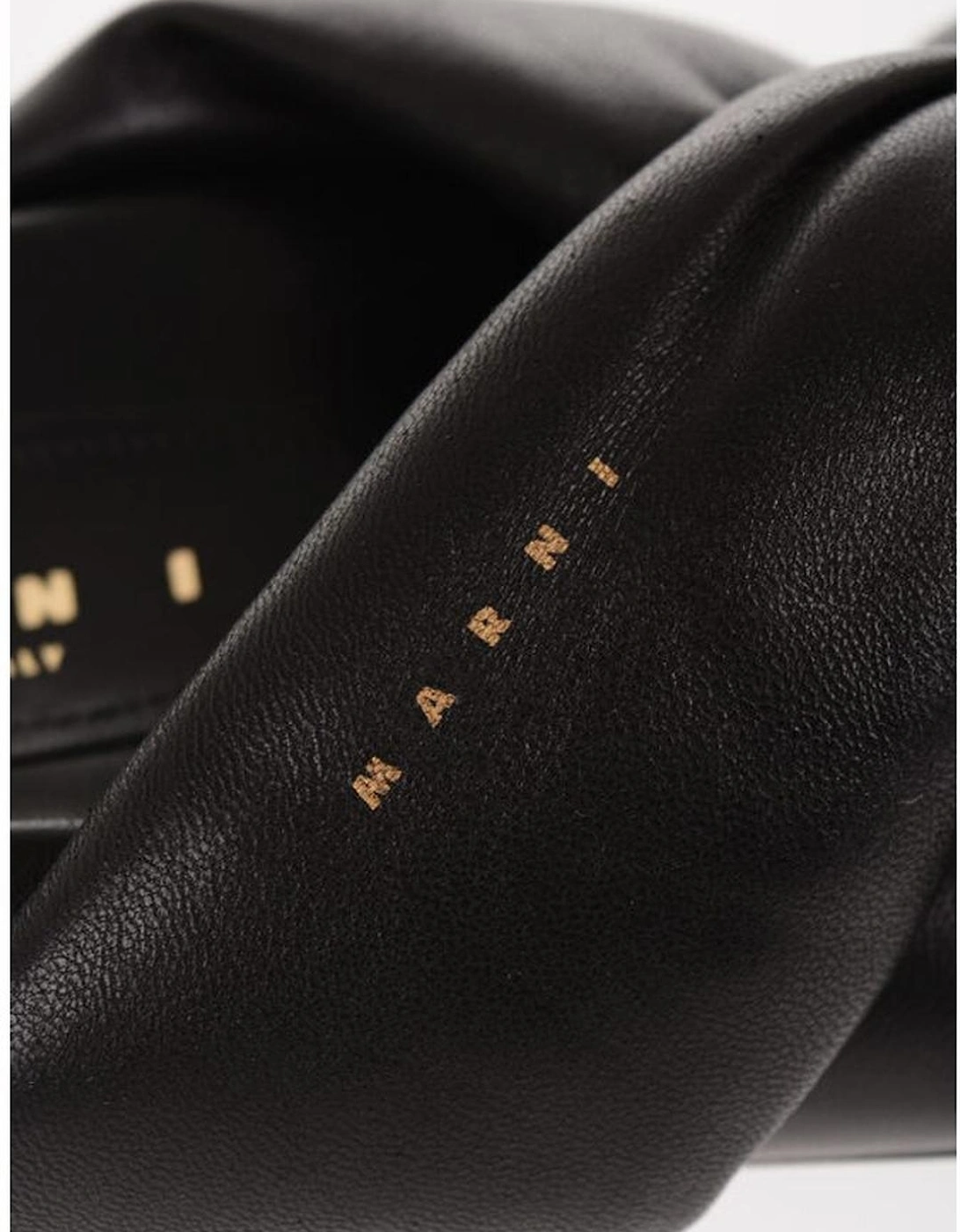 Leather Logo Rubber Sole Sneakers Women - Black Sandals