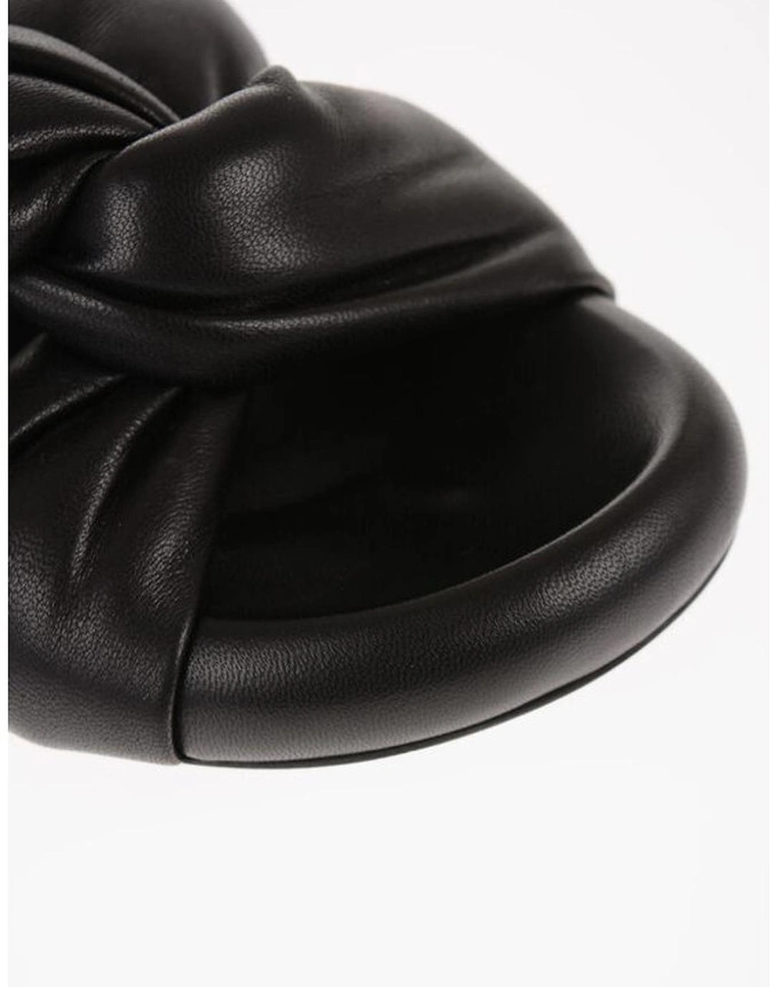 Leather Logo Rubber Sole Sneakers Women - Black Sandals