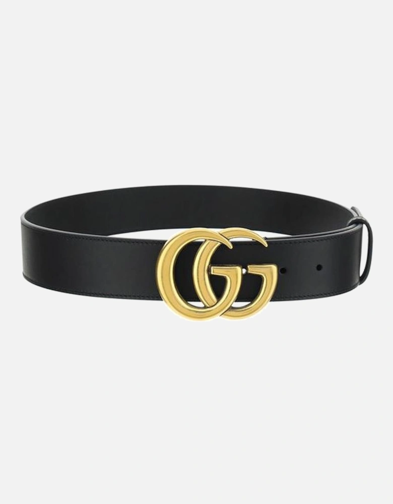 Calfskin Leather Belt with GG Logo Buckle Women - Black