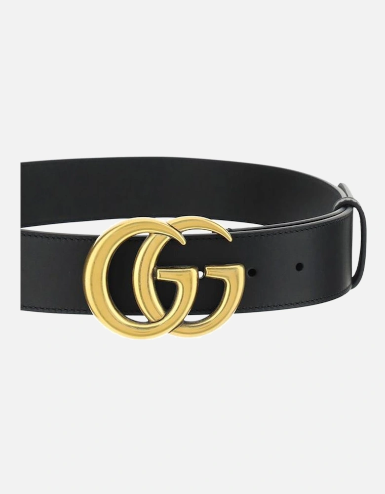 Calfskin Leather Belt with GG Logo Buckle Women - Black