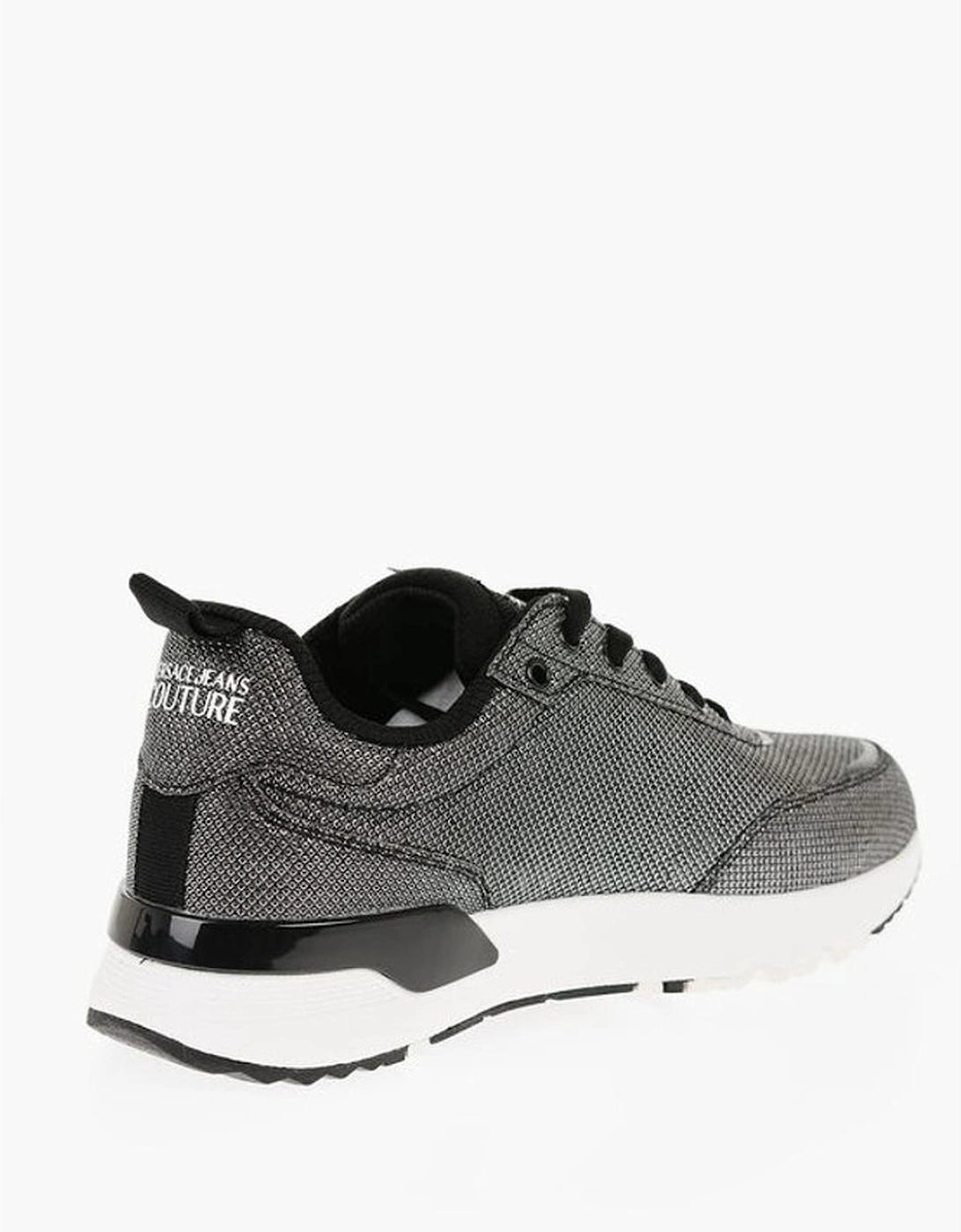 Silver Lace-Up Logo Print Sneakers Women