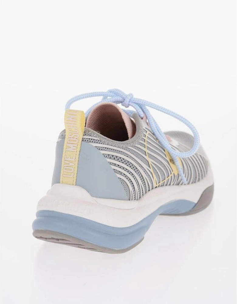 Canvas Lace-up Sneakers with Rubber Sole Women - Blue