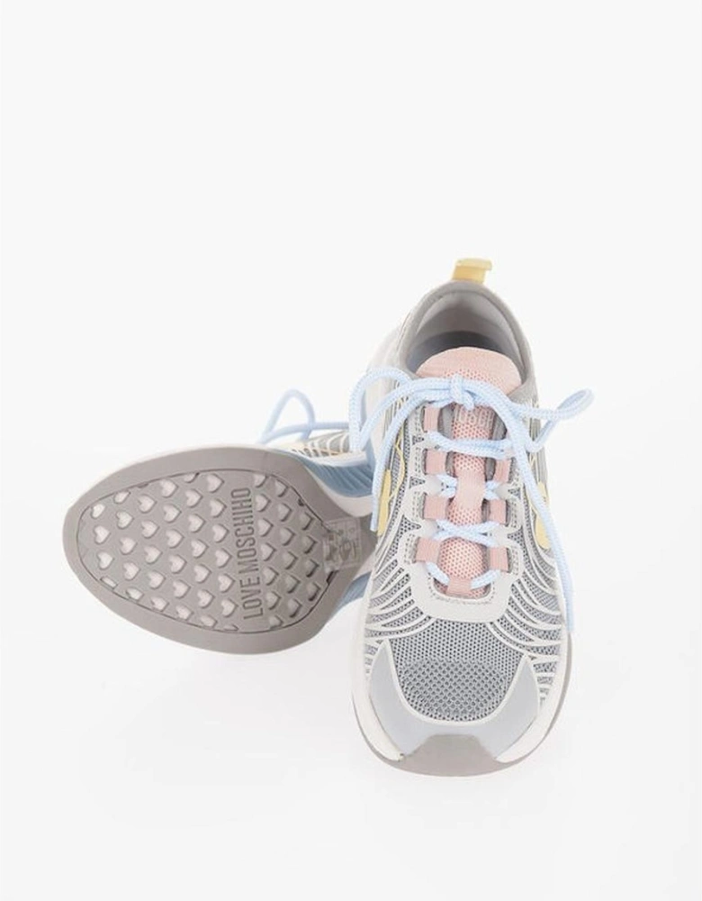 Canvas Lace-up Sneakers with Rubber Sole Women - Blue