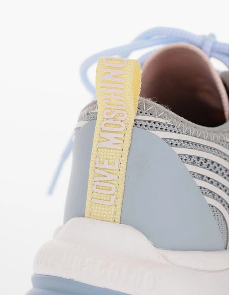 Canvas Lace-up Sneakers with Rubber Sole Women - Blue
