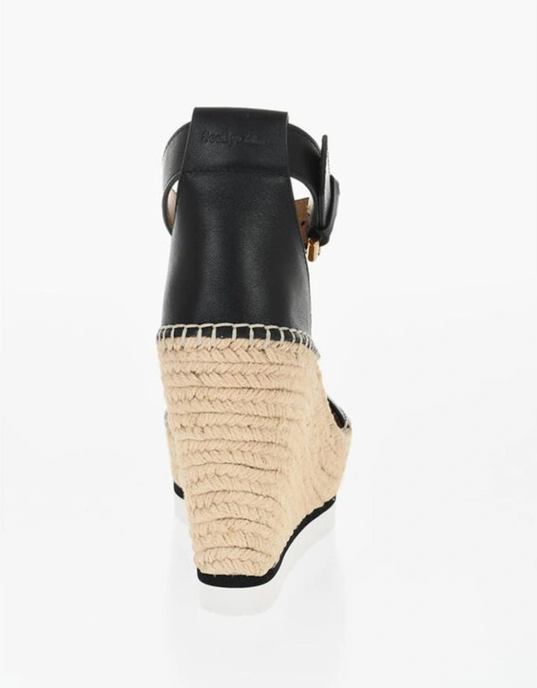 Wedge Sandals with Rubber Sole and Buckles Women - Black