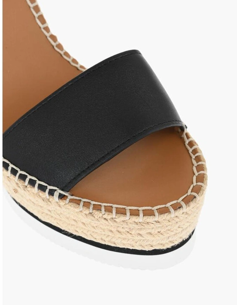 Wedge Sandals with Rubber Sole and Buckles Women - Black