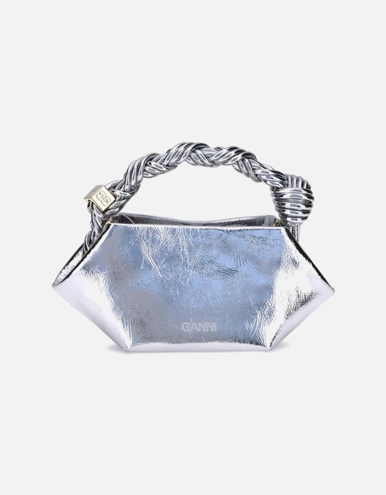 Metallic Recycled Leather Bou Handbag with Braided Handle Women -