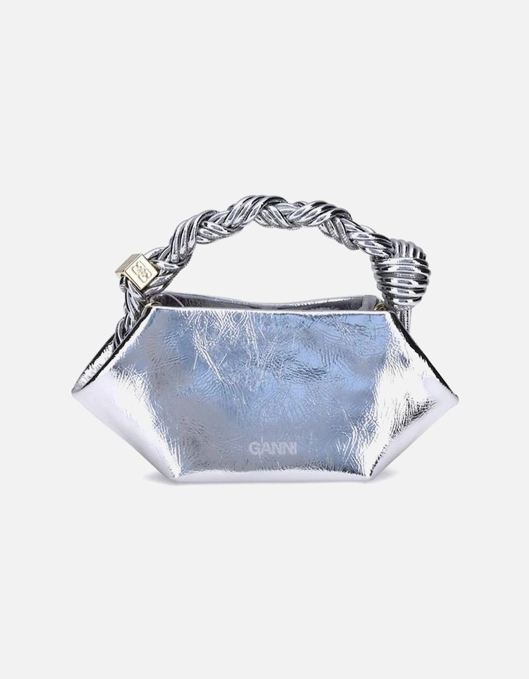 Metallic Recycled Leather Bou Handbag with Braided Handle Women -, 5 of 4