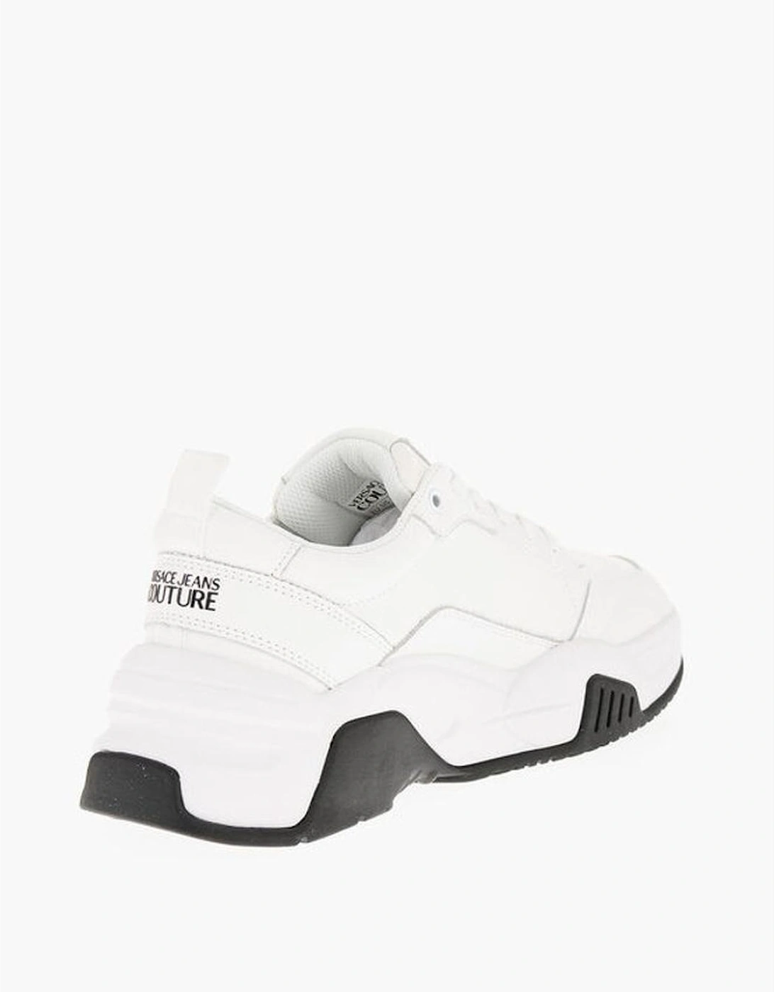 Leather Lace-up Sneakers with Logo Print Women - White