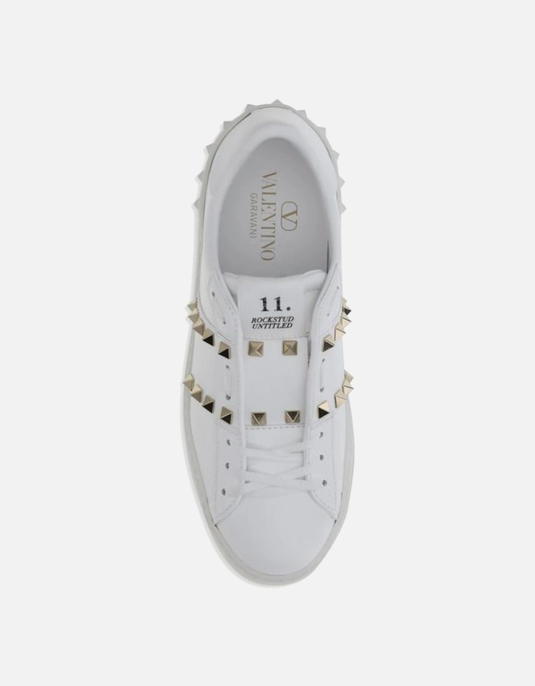 Rockstud Untitled Calfskin Sneakers Women - White