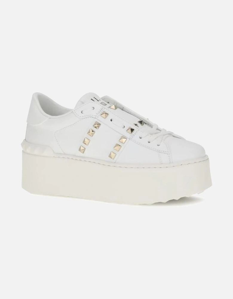 Rockstud Untitled Flatform Studded Sneakers Women - White