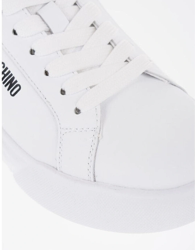 Leather Lace-Up Sneakers with Rubber Sole Women - White