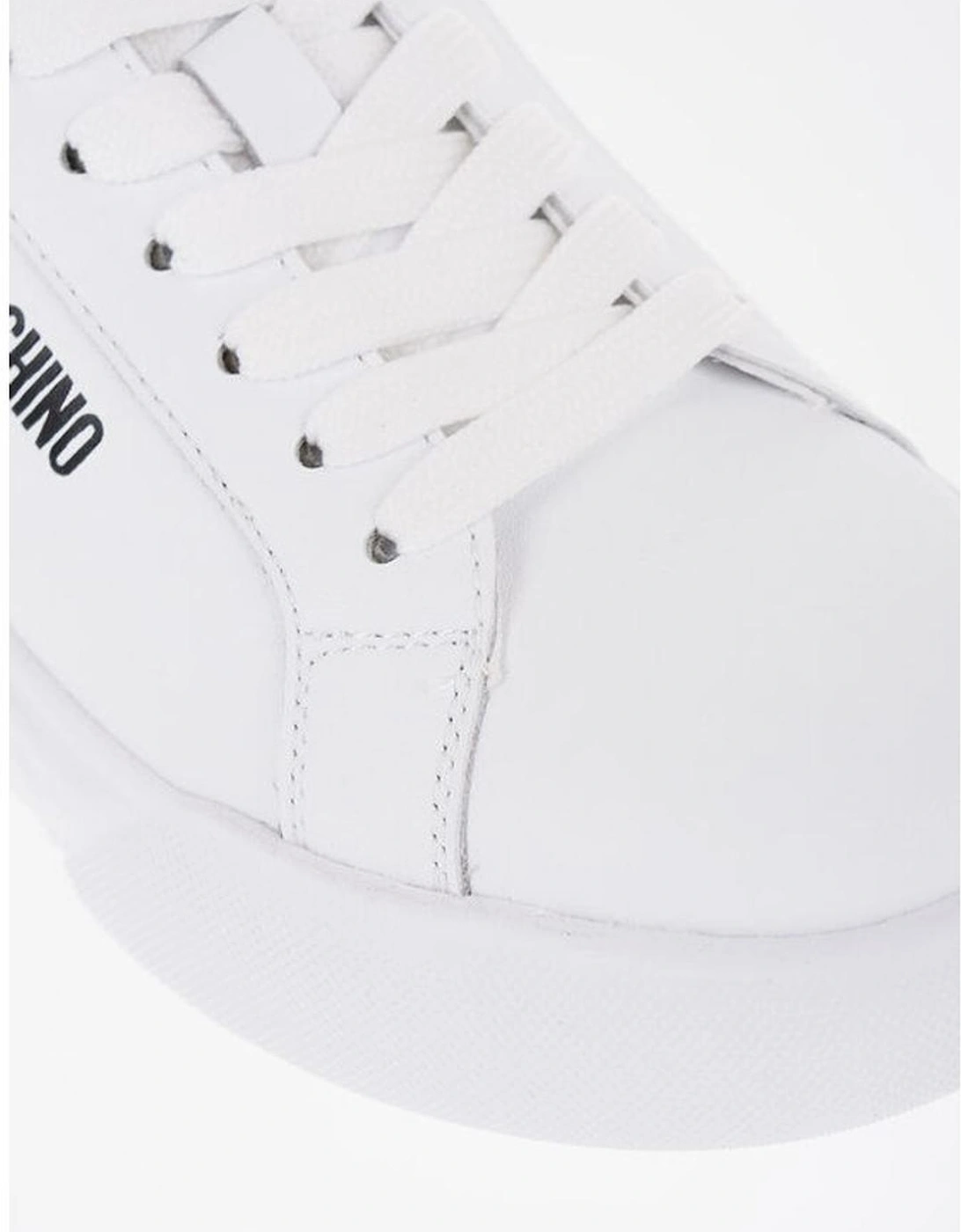 Leather Lace-Up Sneakers with Rubber Sole Women - White