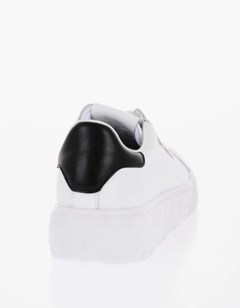 Leather Lace-Up Sneakers with Rubber Sole Women - White