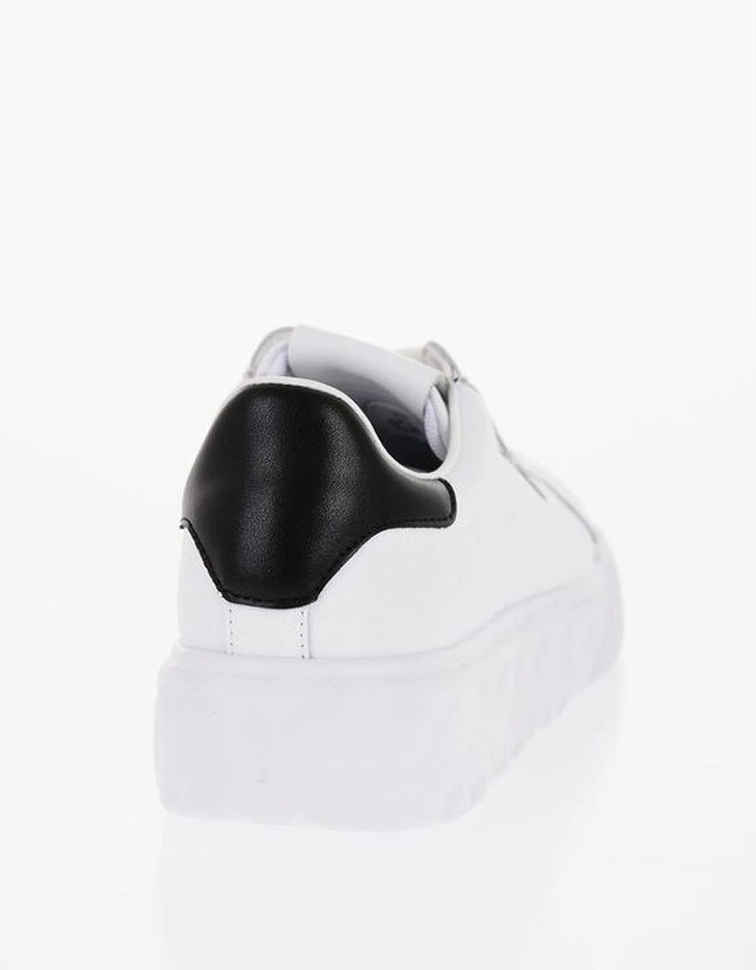 Leather Lace-Up Sneakers with Rubber Sole Women - White