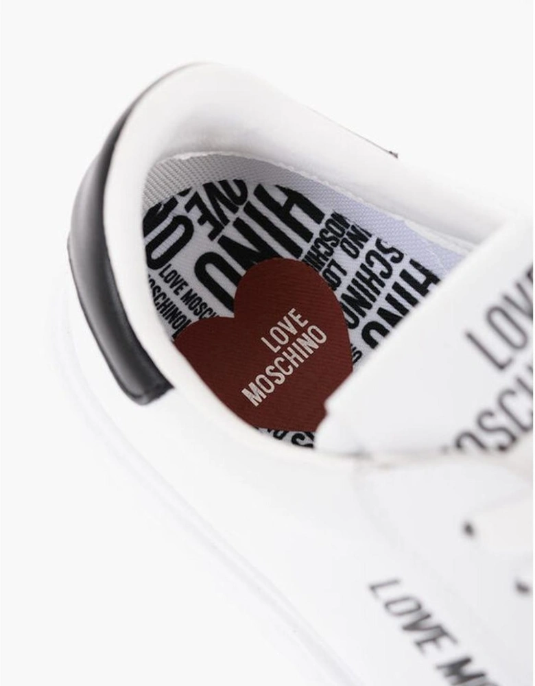 Leather Lace-Up Sneakers with Rubber Sole Women - White