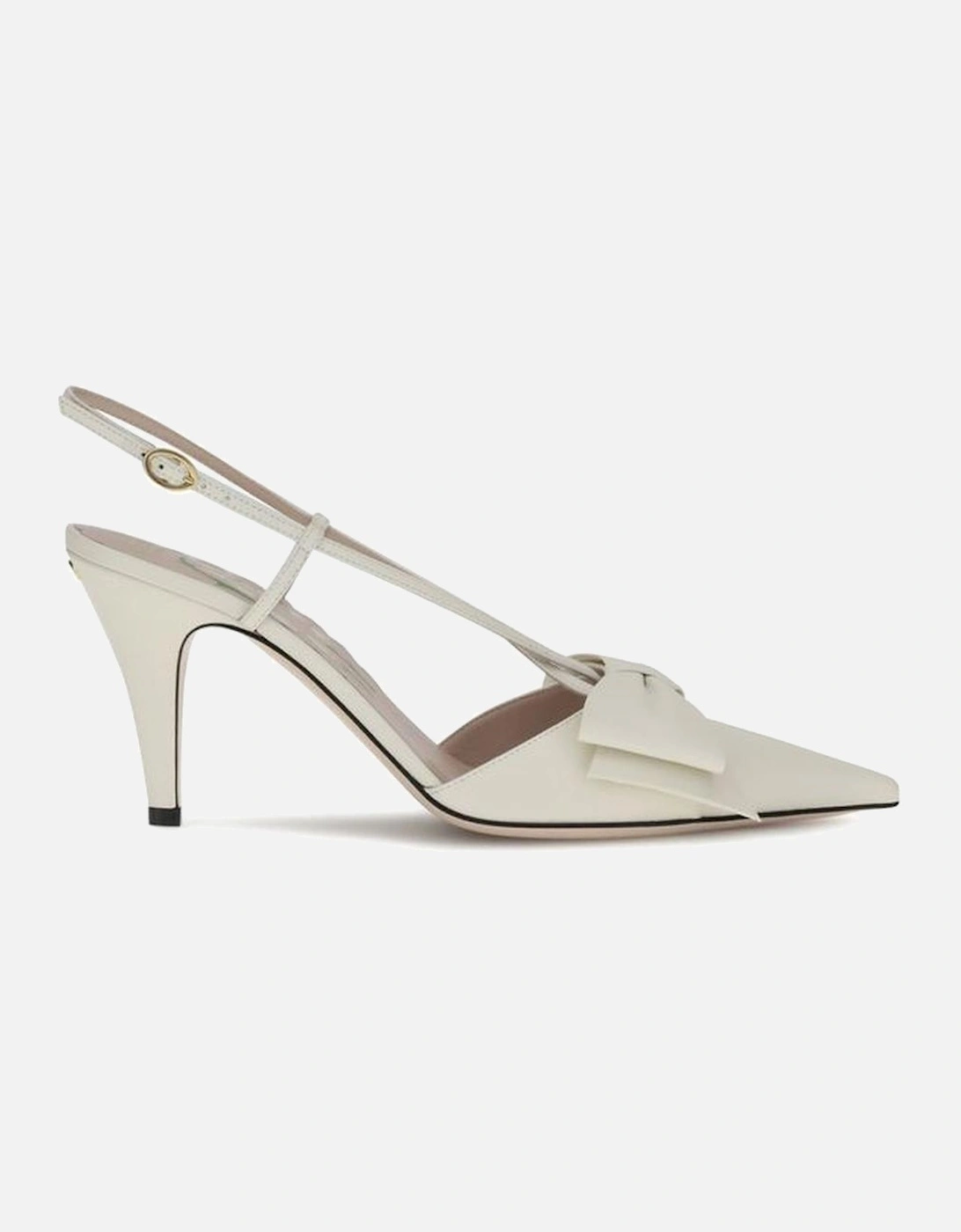 Leather Slingback Pumps with Bow Detailing Women - White, 5 of 4