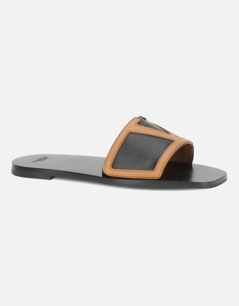 Viva Superstar Leather Square-Toe Sandals Women - Black