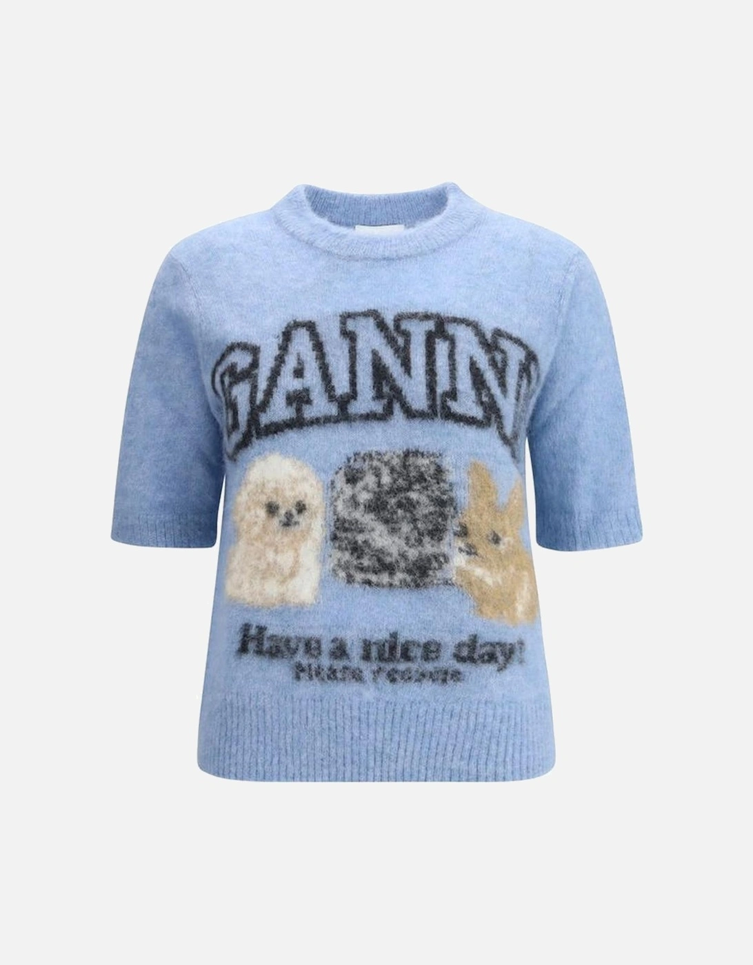 Puppies Alpaca Sweater with Pet Print Women - Light Blue, 4 of 3