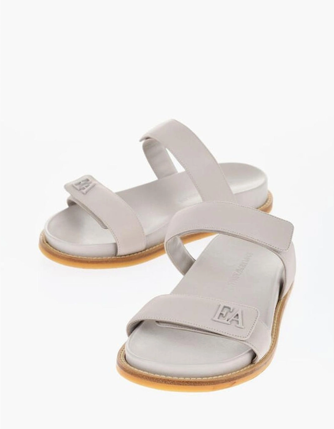 Leather Sneakers with Rubber Sole Women - Gray Sandals, 5 of 4