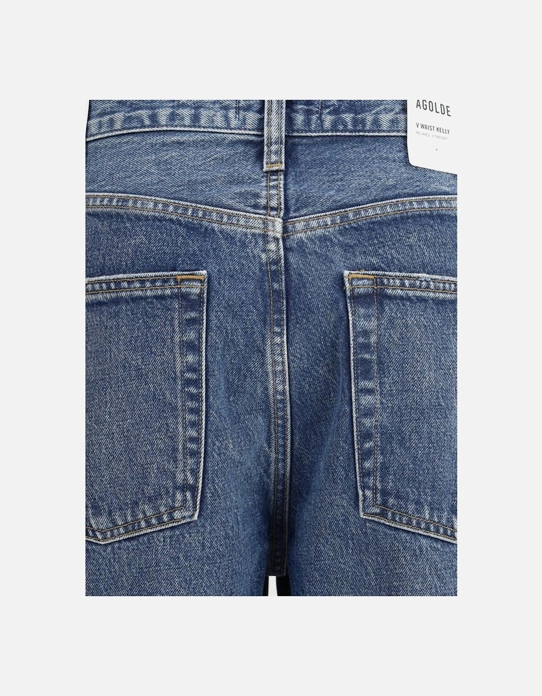 V-Front Straight Leg Five-Pocket Jeans Women - Blue Jeans