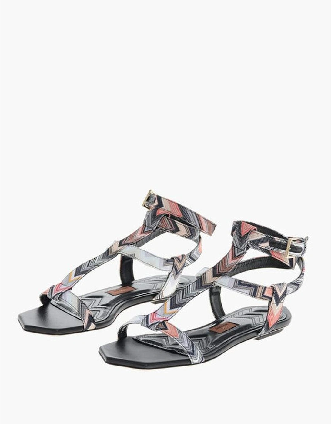 Canvas Buckle Ankle Strap Sandals Women - Multicolor, 6 of 5