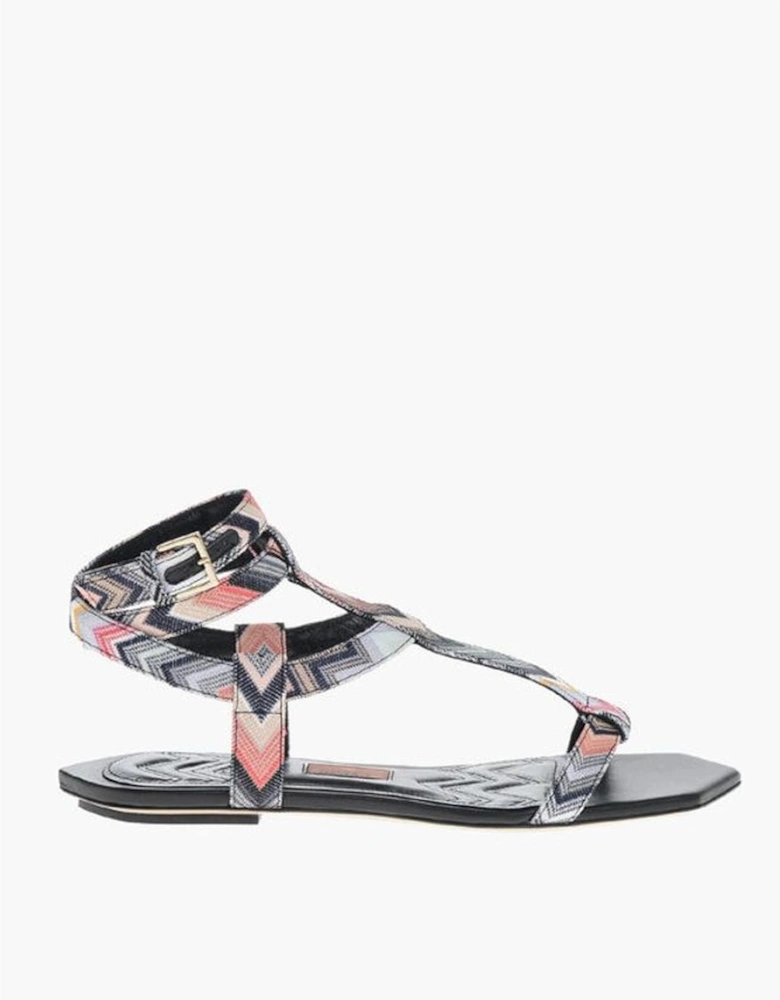 Canvas Buckle Ankle Strap Sandals Women - Multicolor