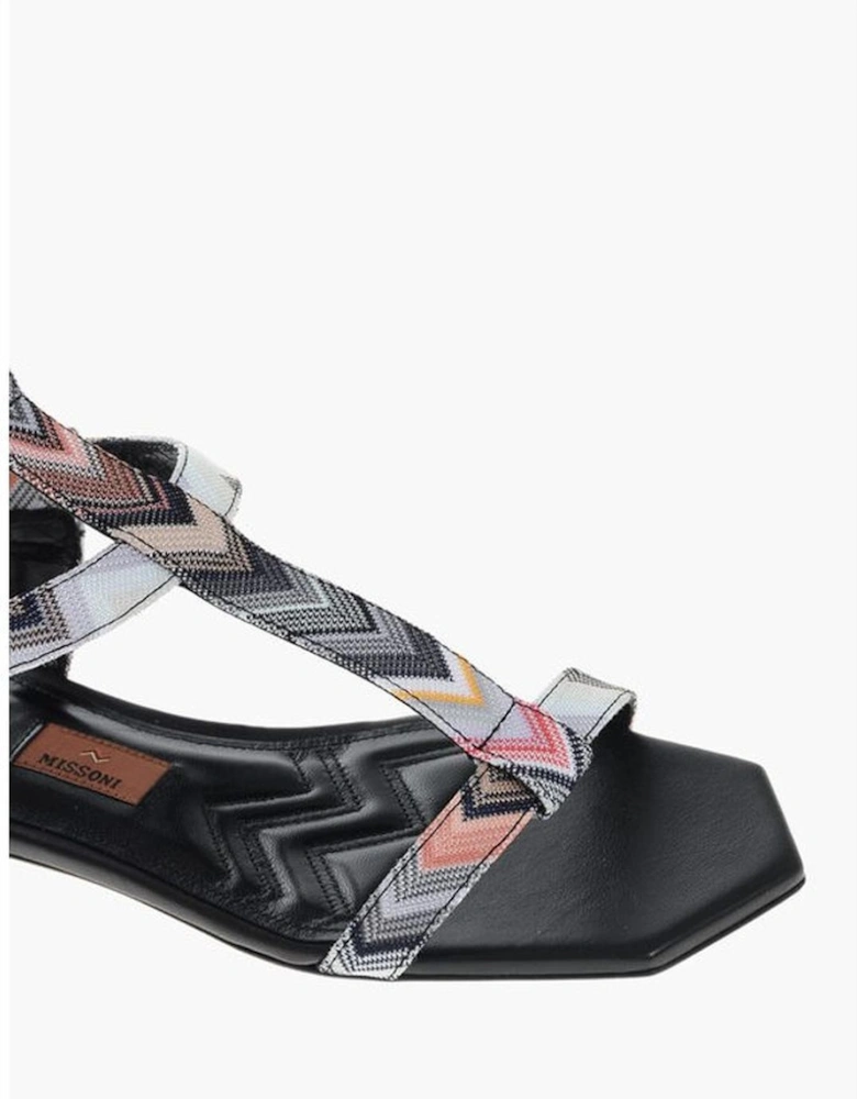 Canvas Buckle Ankle Strap Sandals Women - Multicolor