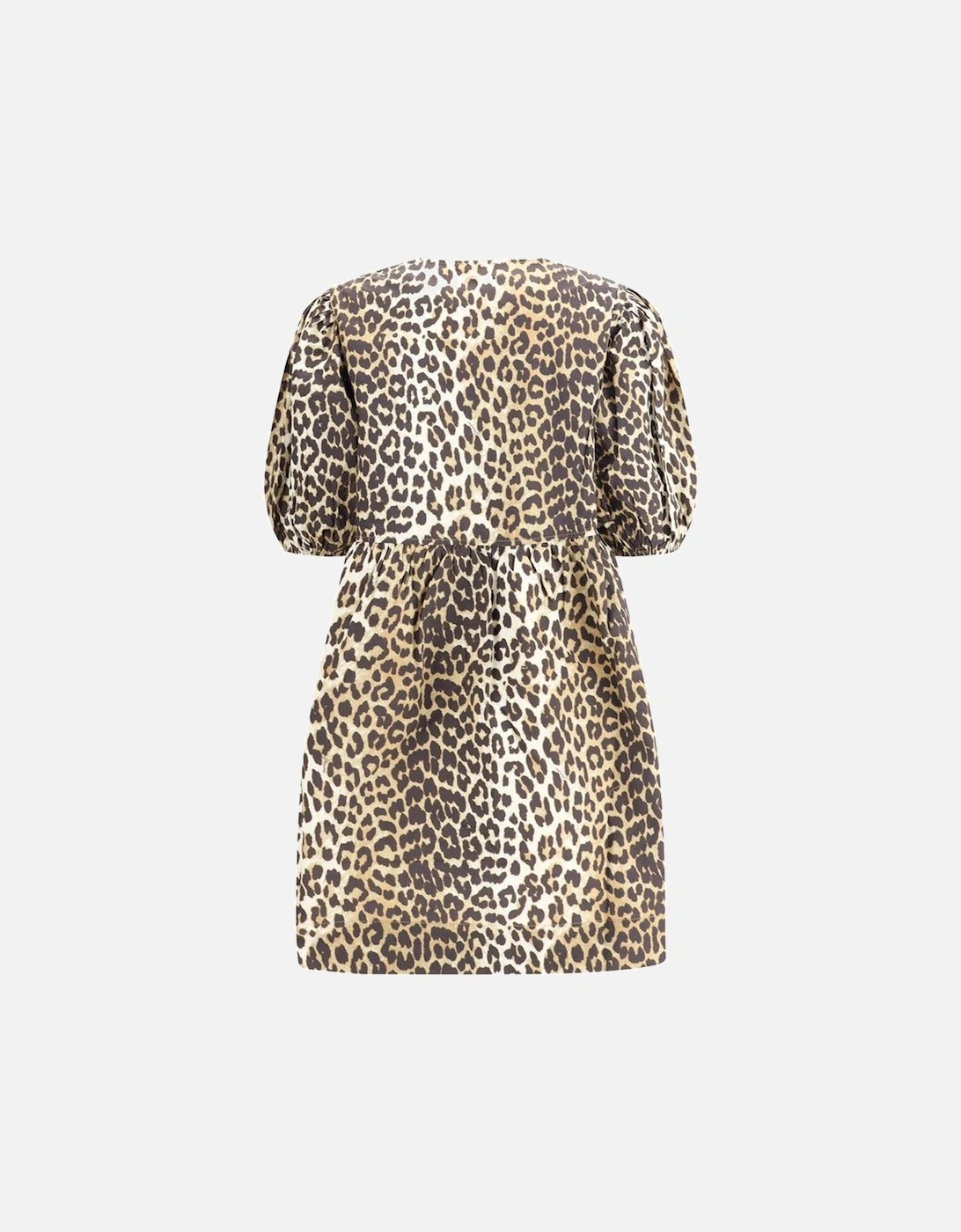 Leopard Mini Dress with Balloon Sleeves and Cut-Out Details Women -