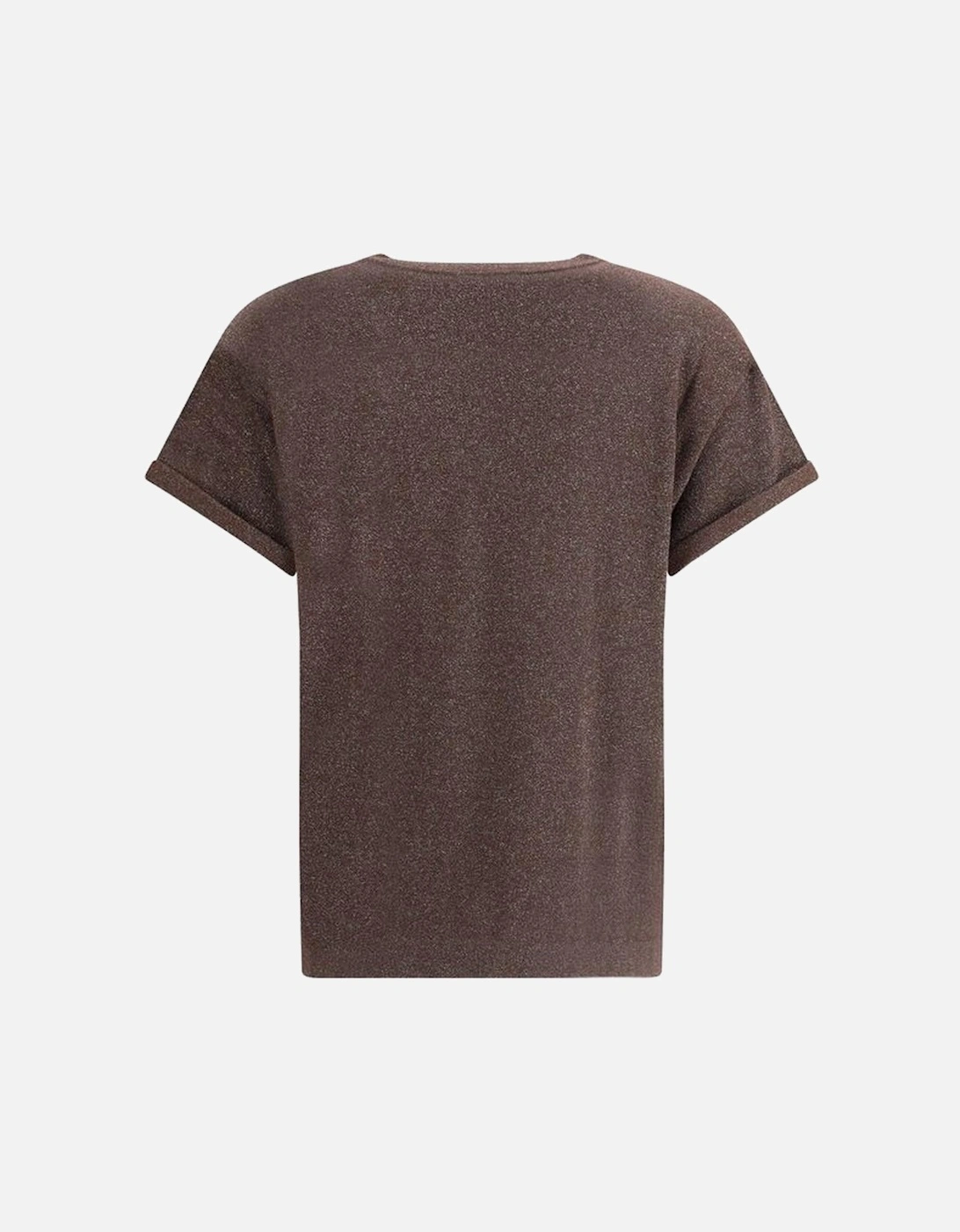 Lurex Ribbed Crew Neck T-Shirt Women - Brown