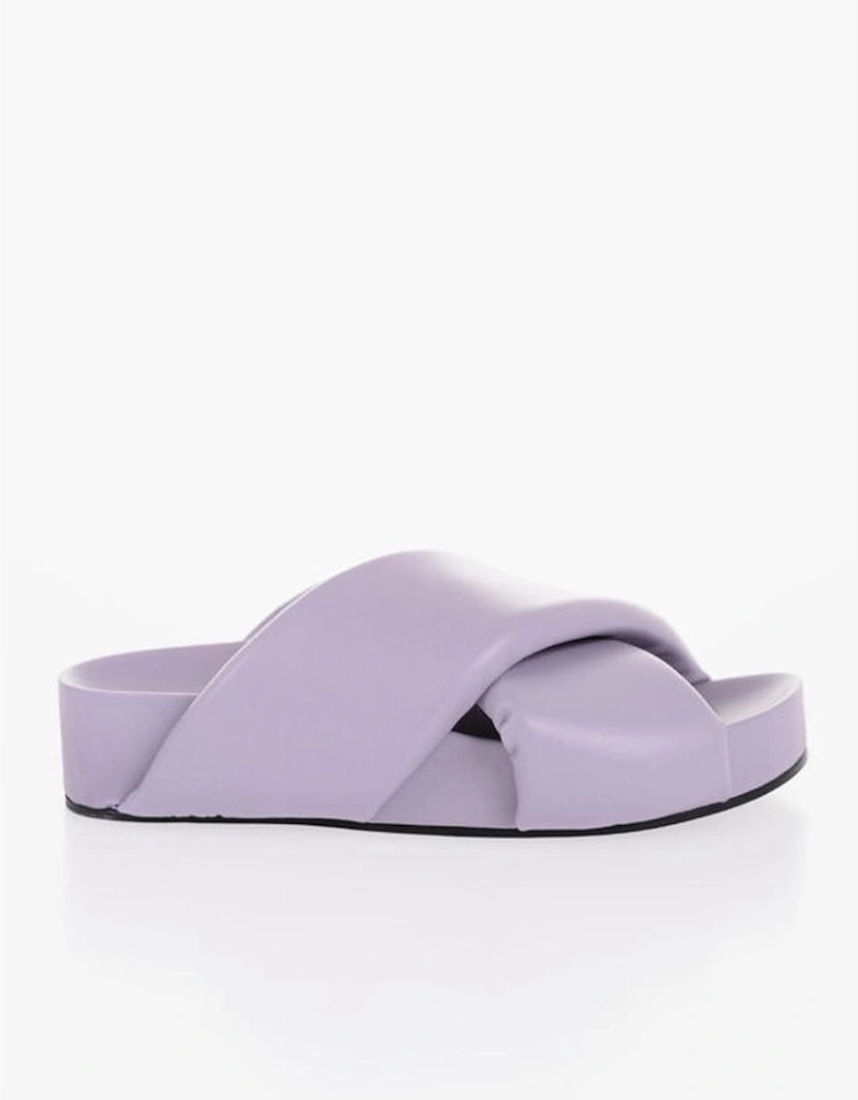 Leather Sole Purple Shoes Women Sandals