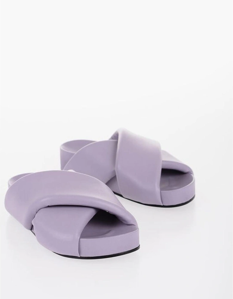 Leather Sole Purple Shoes Women Sandals