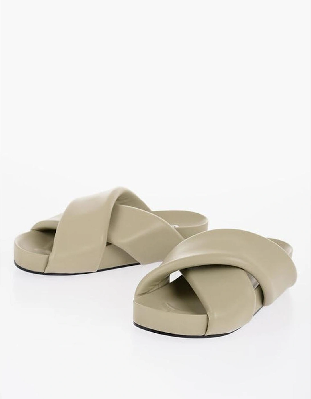 Leather Sole Beige Sandals Women, 5 of 4