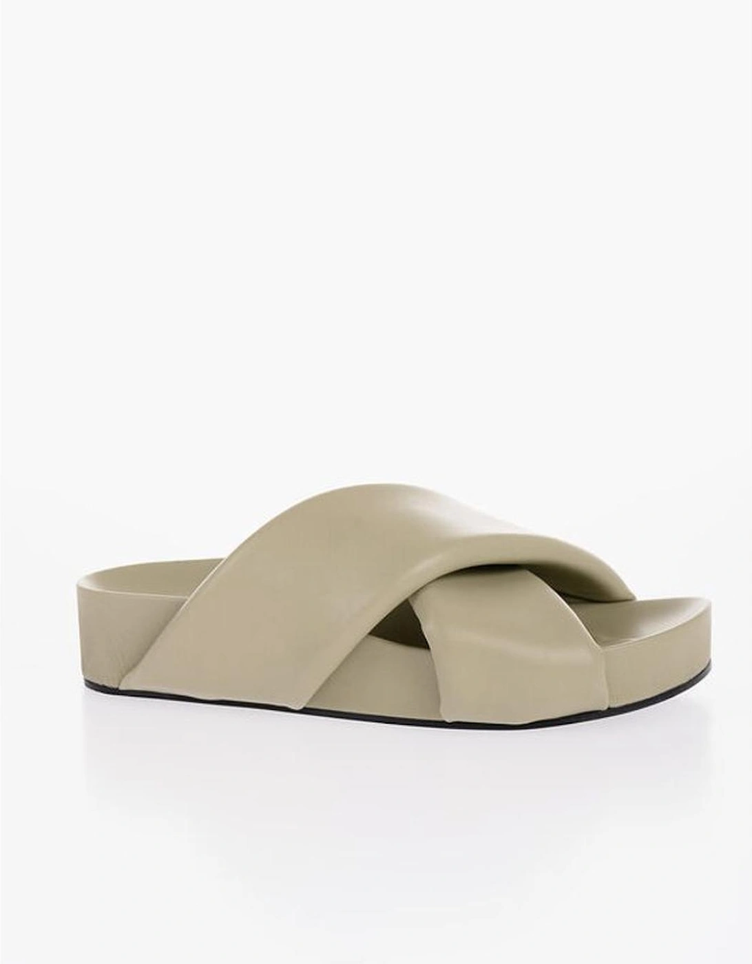 Leather Sole Beige Sandals Women