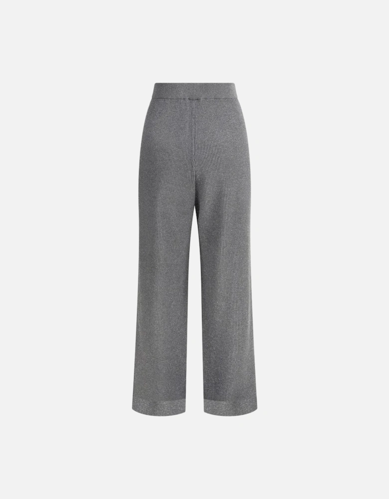 Lurex Ribbed Straight Leg Pants Women - Gray Jeans
